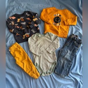 ✨ Baby Boy Bundle✨ 2 Sweaters, 1 Onesie, 2 pants